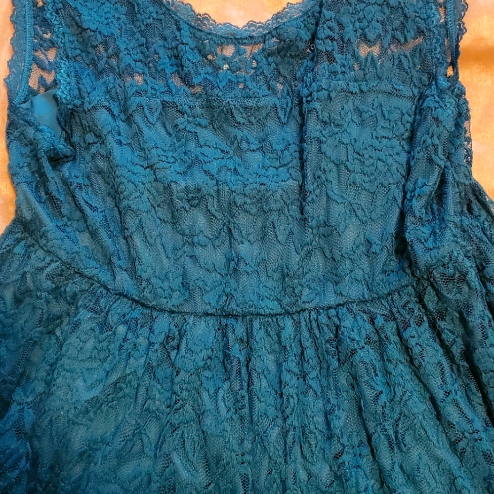 Teal Lace Dress, Torrid Size 1
